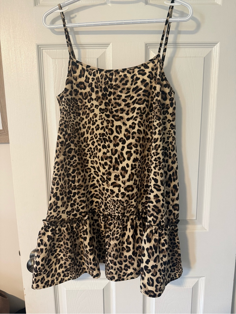 3/$20 Leopard Print Spaghetti Strap top - Tan & Black